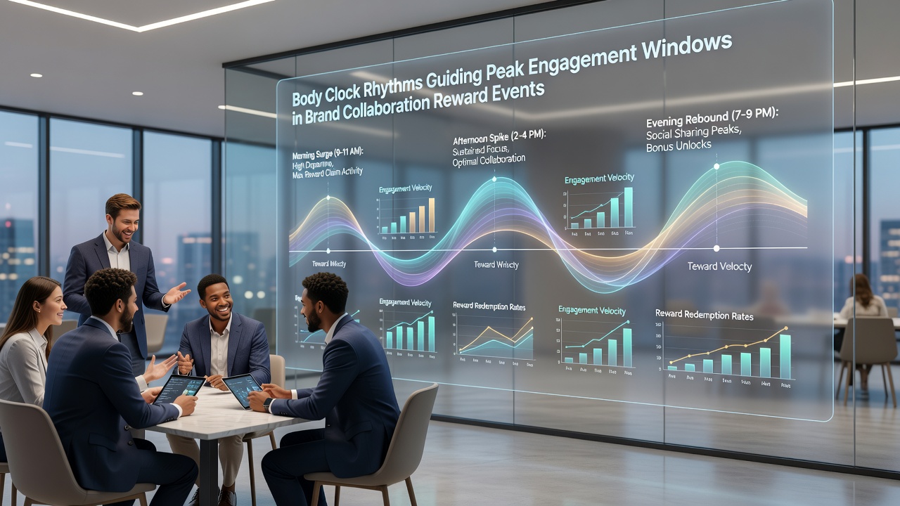 Graph displaying participant engagement curves across time zones during brand reward events