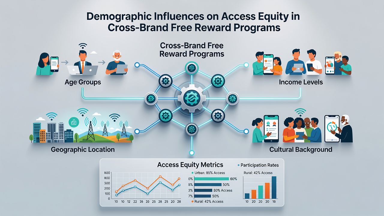 Infographic style chart displaying demographic participation rates across age, income, and regional groups in reward programs