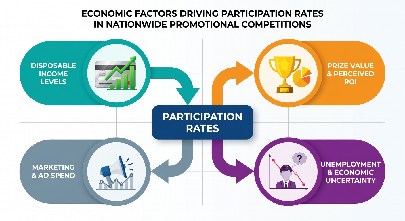 Map illustrating regional variations in contest participation rates tied to local unemployment and income data in 2026