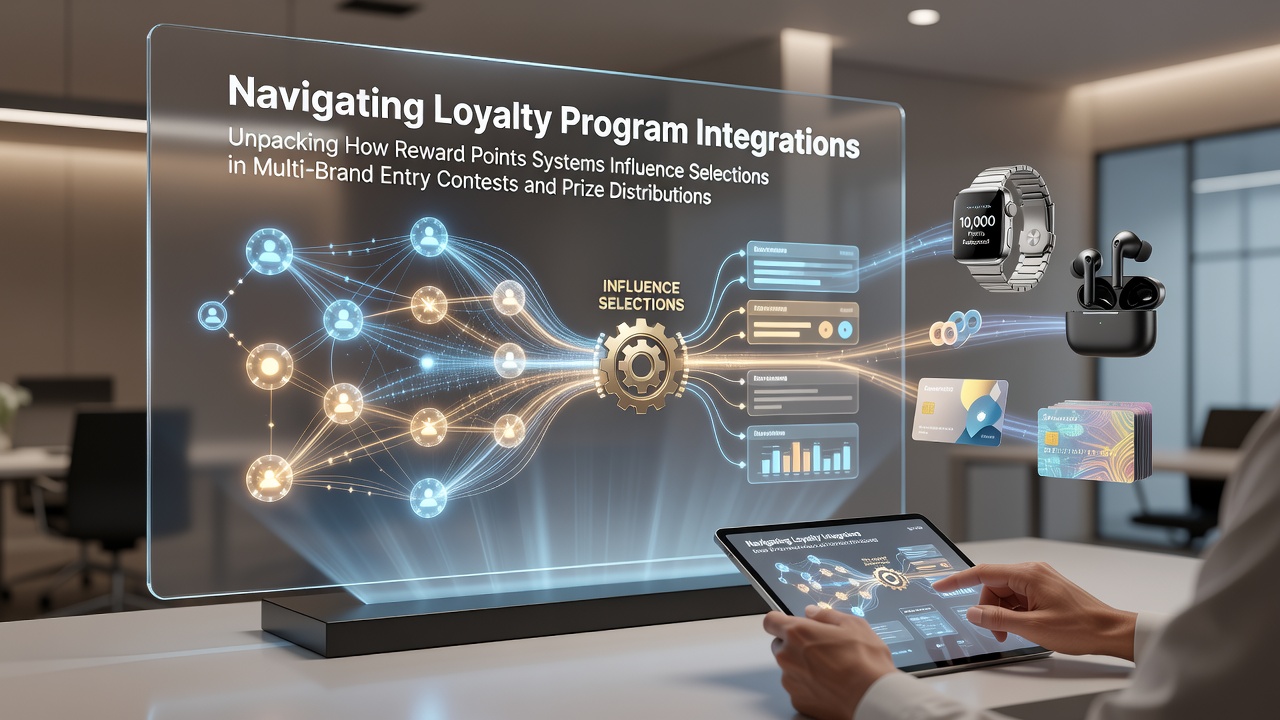 Loyalty program dashboard displaying integrated reward points for multi-brand contest entries and prize tracking
