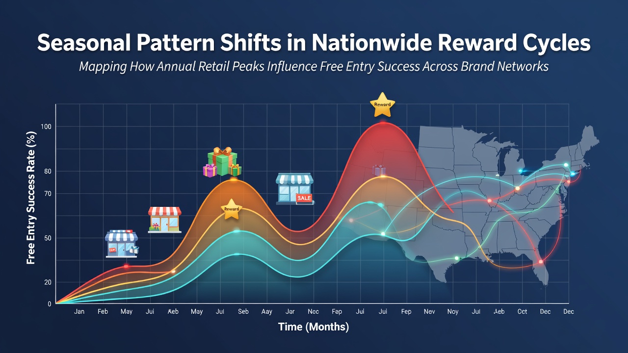 Retail calendar overlay showing peaks in consumer spending aligned with contest entry timelines across multiple brand platforms