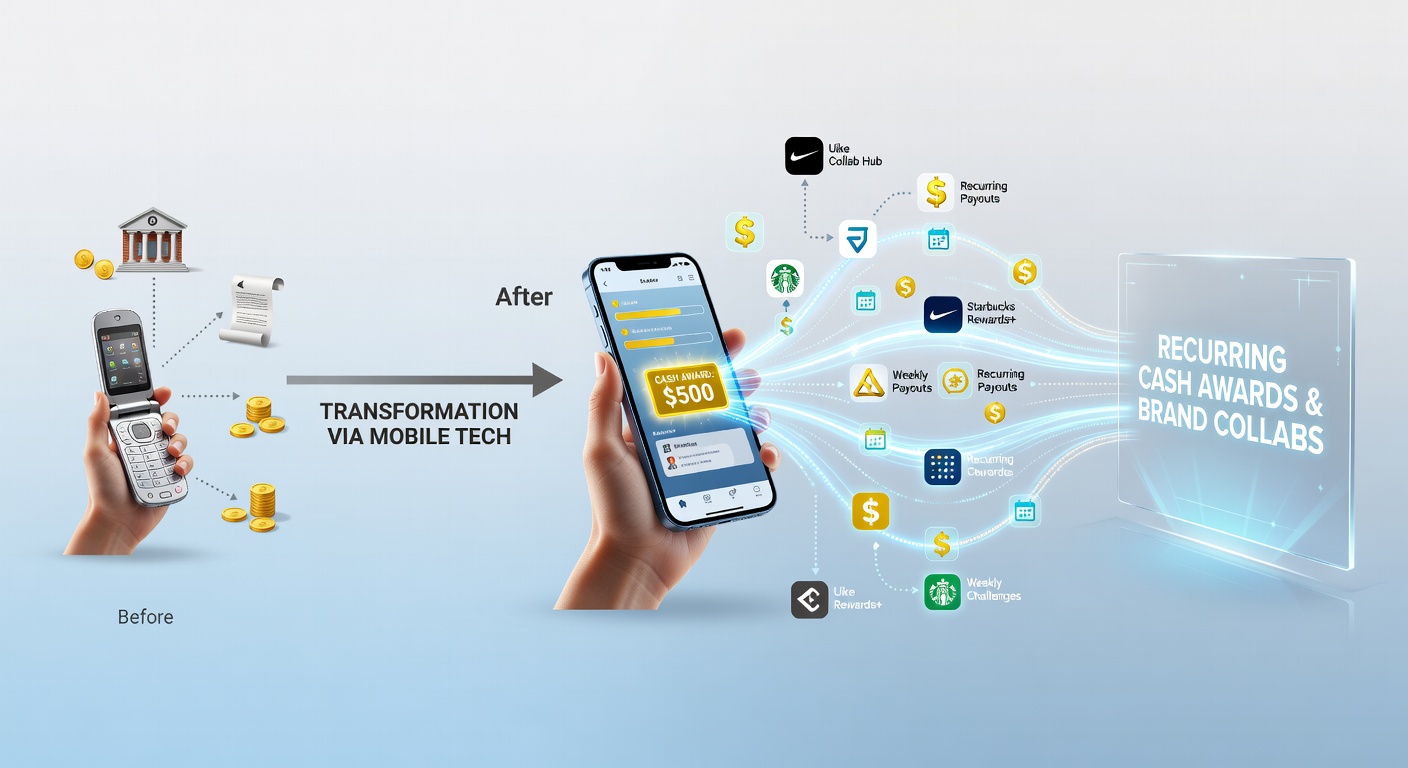 Smartphone screen displaying multiple brand collaboration cash award notifications and entry interfaces