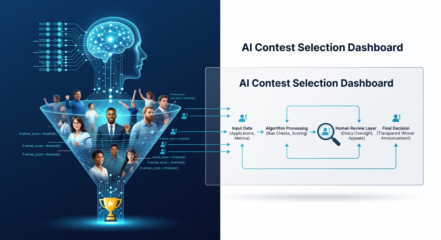 Diagram showing AI fraud detection layers applied to contest entry data flows